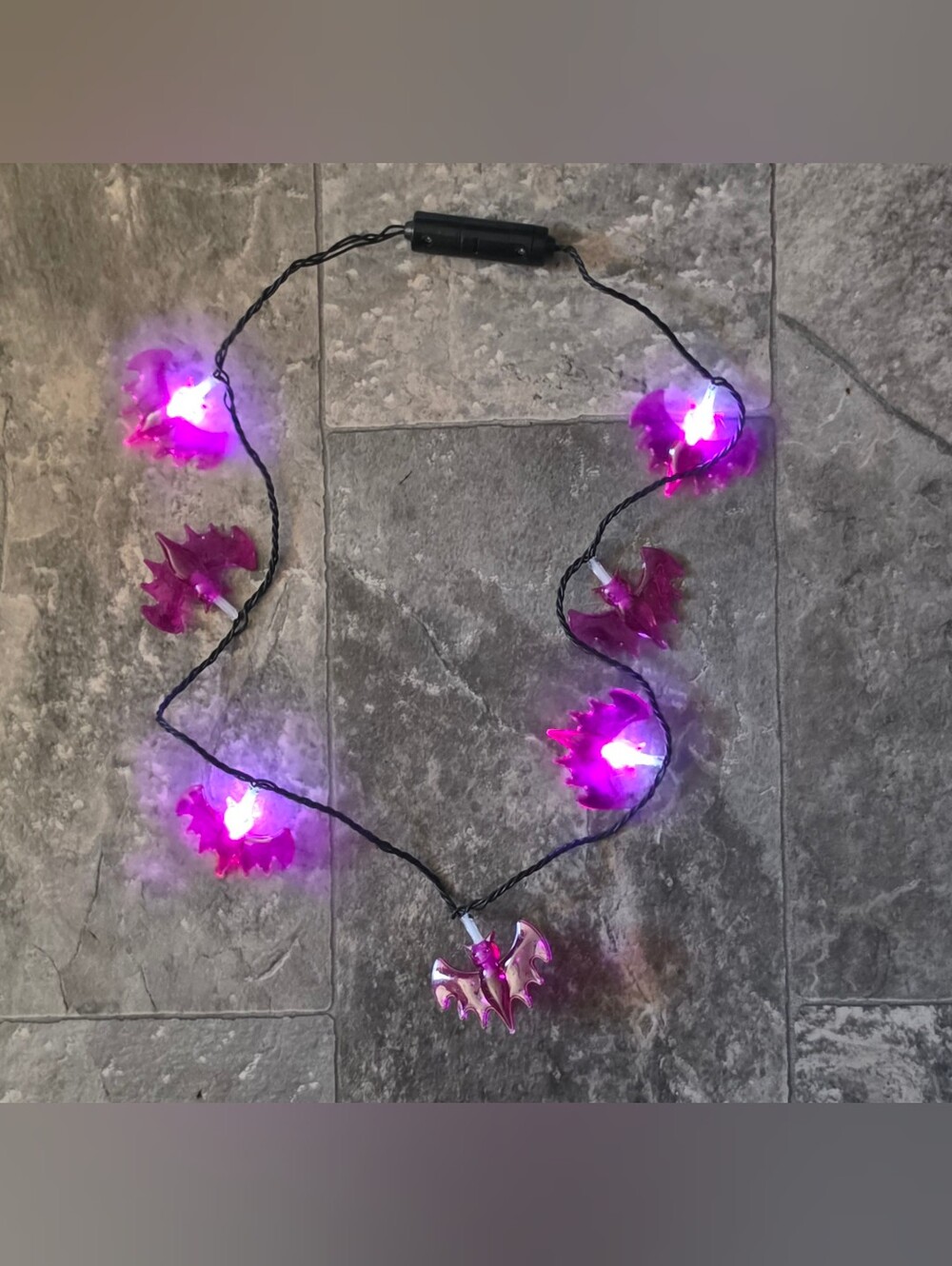 Kids Purple Bat String Lights - Decorative LED Necklace- 3 Modes BNIB